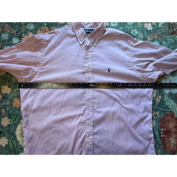 Ralph Lauren Yarmouth Mens 17 34/35 Red White Striped Cotton Button Down Shirt - Picture 11 of 15